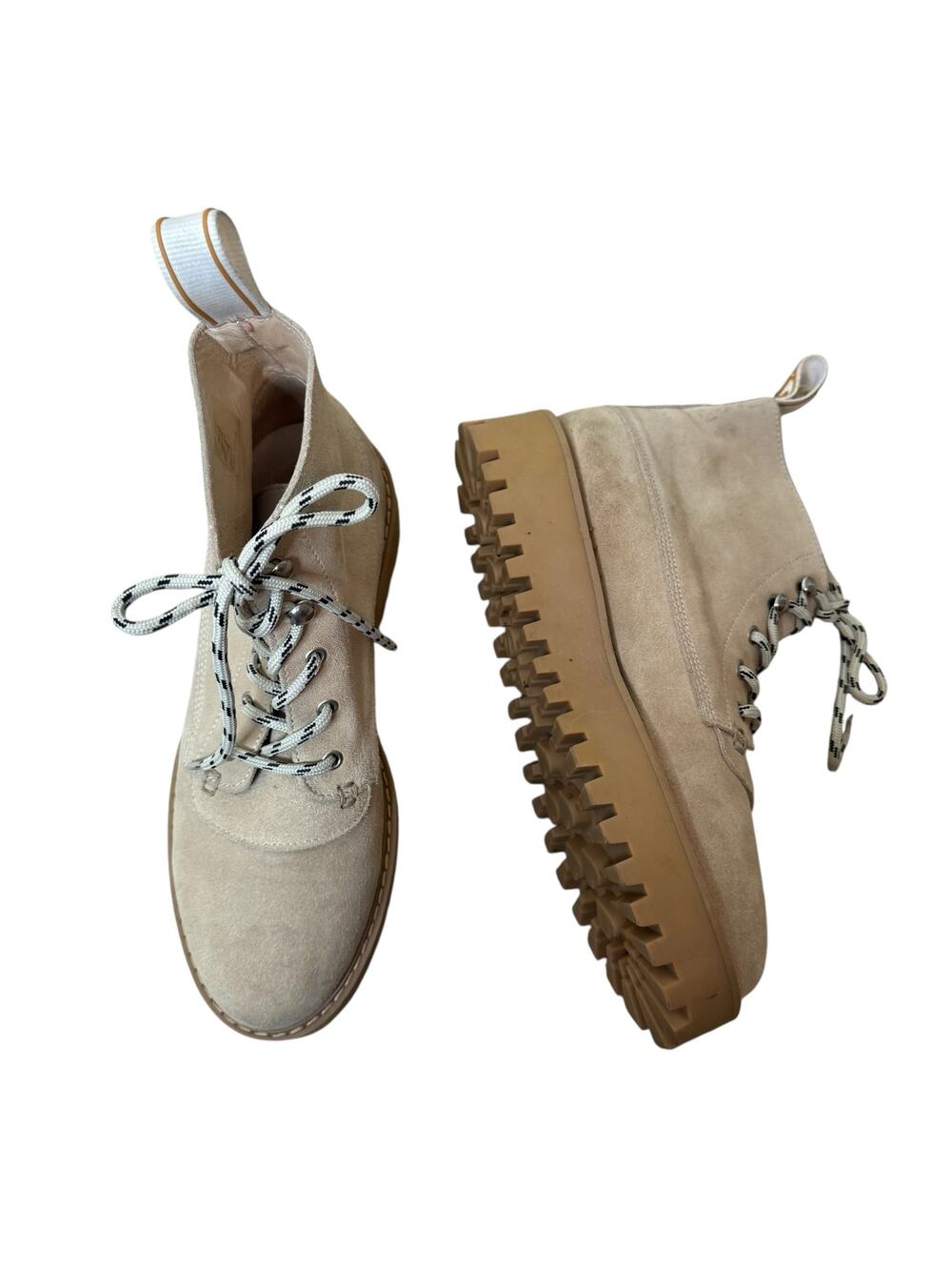 LÄST Rocky Suede Beige Combat Boots Size 40/9